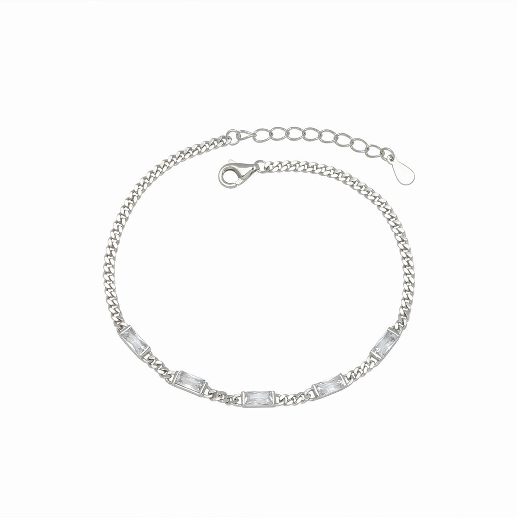Damen Halskette mit stilvollen grünen Zirkonsteinen in hochwertigem 925 Sterling Silber Shop Nory