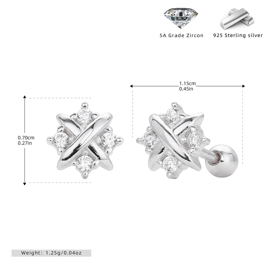 Damen Ohrstecker mit zarten Zirkon-Akzenten und hochwertigem 925 Sterling Silber Shop Nory