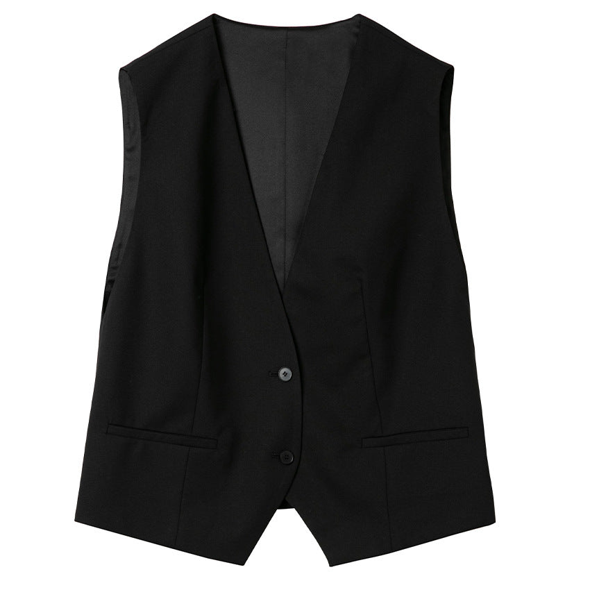 Damen Taillierte ärmellose Anzugweste mit dezenter V‑Front und Paspeltaschen Shop Nory