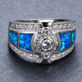 Damen Ring mit funkelndem Opal und exquisiten Zirkonia-Verzierungen Shop Nory
