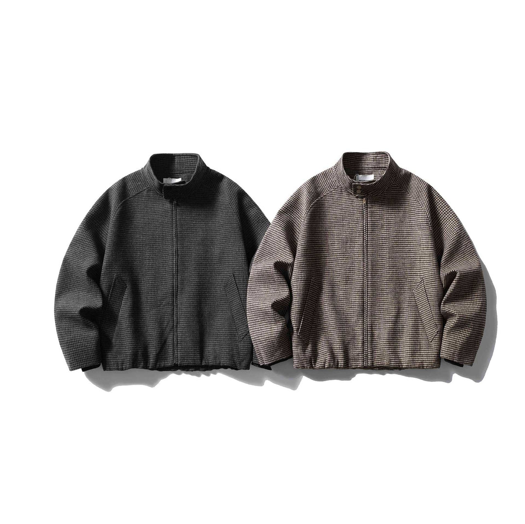 Unisex Kurz geschnittene strukturierte Blousonjacke mit Stehkragen und Reißverschluss Shop Nory