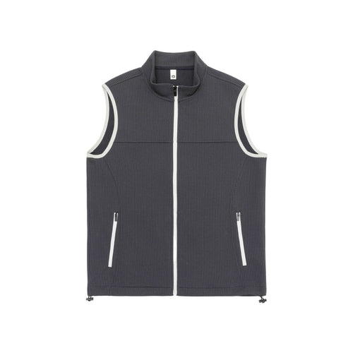 Unisex Waffelstruktur-Outdoorweste mit Stehkragen, durchgehendem Reißverschluss und Kordelzugsaum Shop Nory