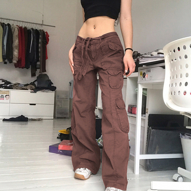 Damen Cargo-Hose mit seitlichen Taschen und verstellbarem Bund