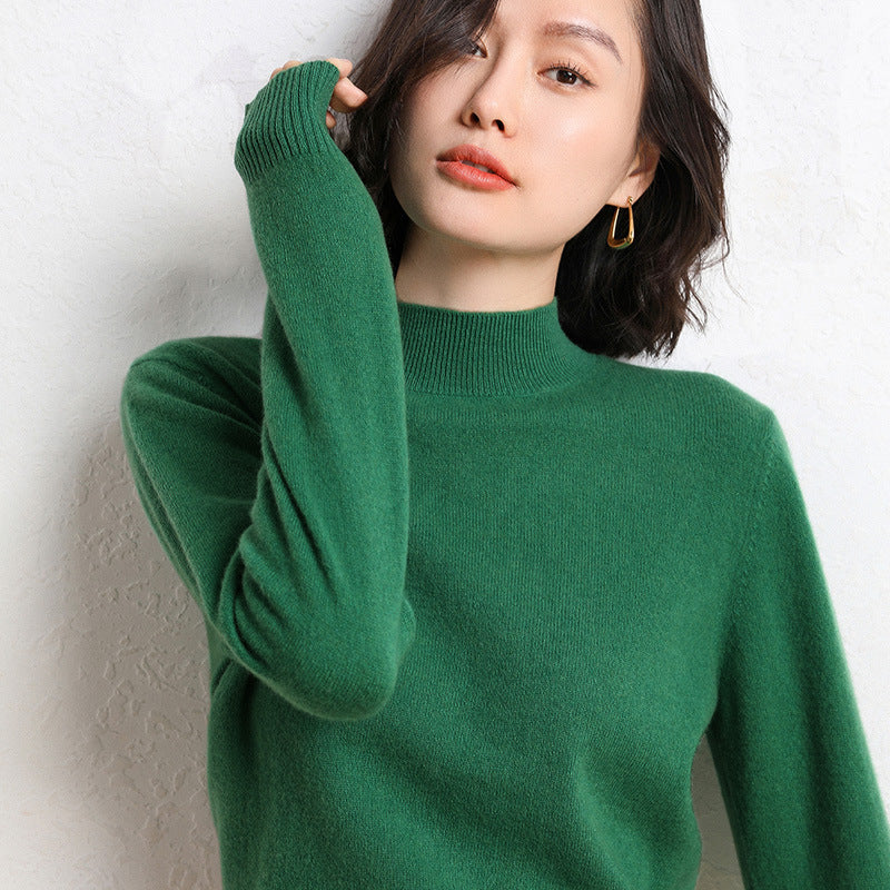 Damen Luxuriöser Kaschmir-Feinstrickpullover mit Stehkragen Shop Nory