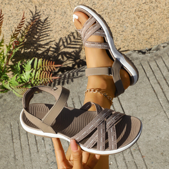 Damen Komfortable Sandalen mit verstellbarem Riemendesign und rutschfester Sohle Shopnory
