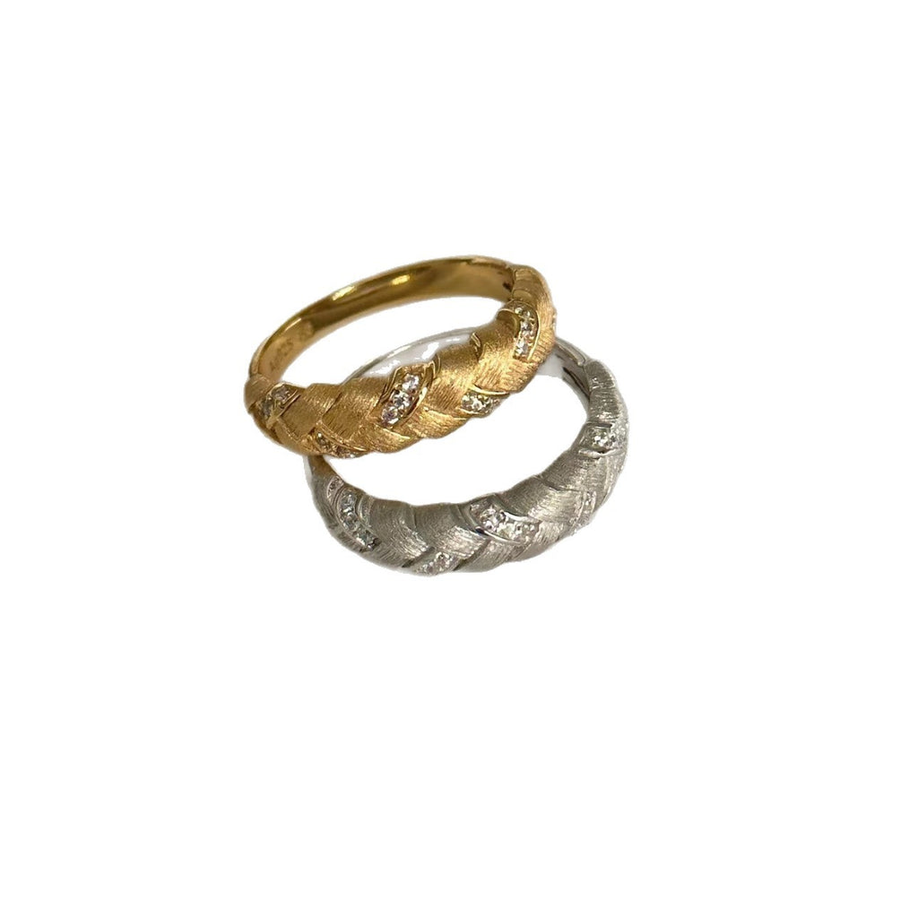 Damen geflochtener Ring mit funkelnden Zirkonia Shop Nory