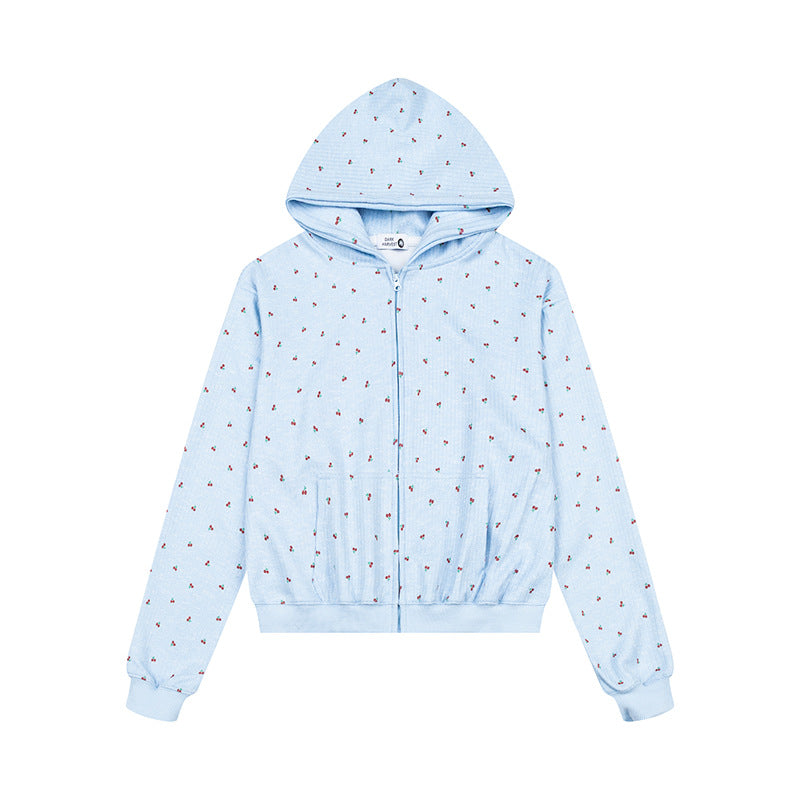 Damen Zweiteiliges Lounge-Set mit Kapuzen-Zipjacke und weiter Schlafhose Shop Nory