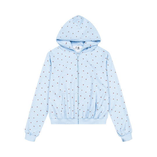 Damen Zweiteiliges Lounge-Set mit Kapuzen-Zipjacke und weiter Schlafhose Shop Nory