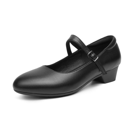 Damen Mary Jane Ballerinas mit modischer Schnalle und bequemer Sohle