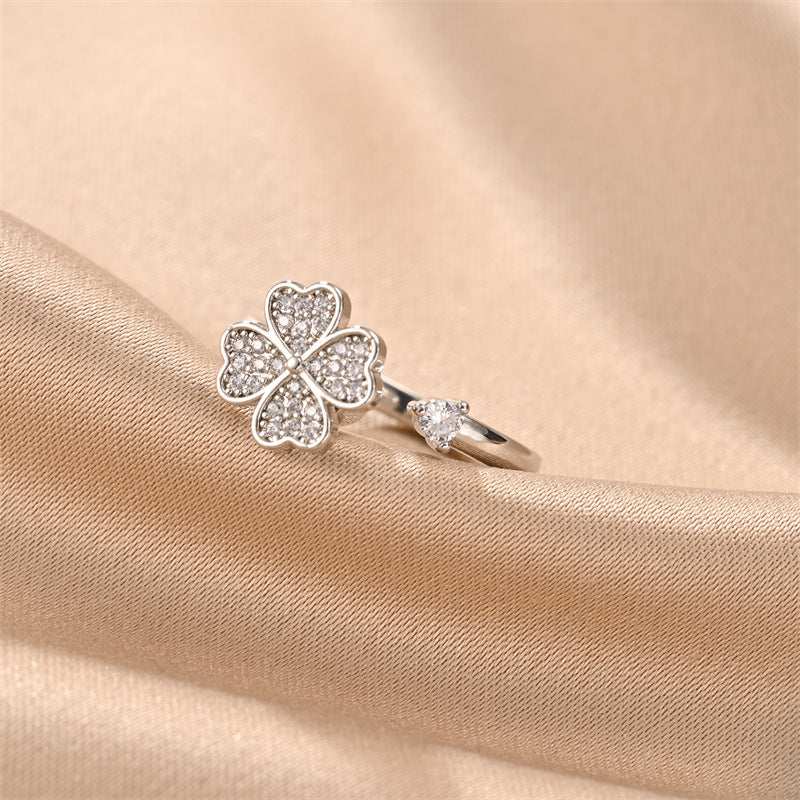 Damen Offener Ring mit elegantem Augendesign und funkelnden Zirkonia Steinen Shop Nory