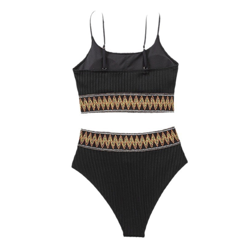 Damen Hochtailliertes Bikini-Set mit sportlichem Design