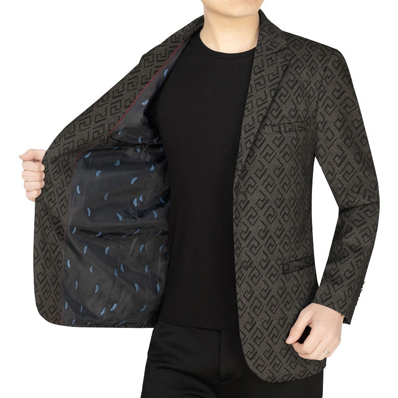 Herren Jacquard-Sakko mit geometrischer Struktur und teilgefüttertem Innenfutter Shop Nory
