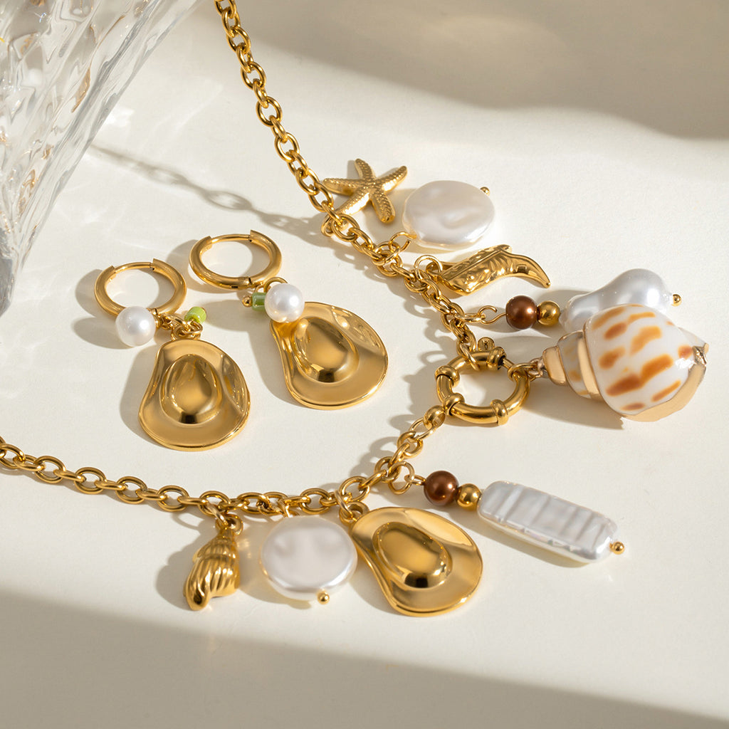 Damen Halskette mit maritimen Charms und hypoallergener Edelstahlverarbeitung Shop Nory