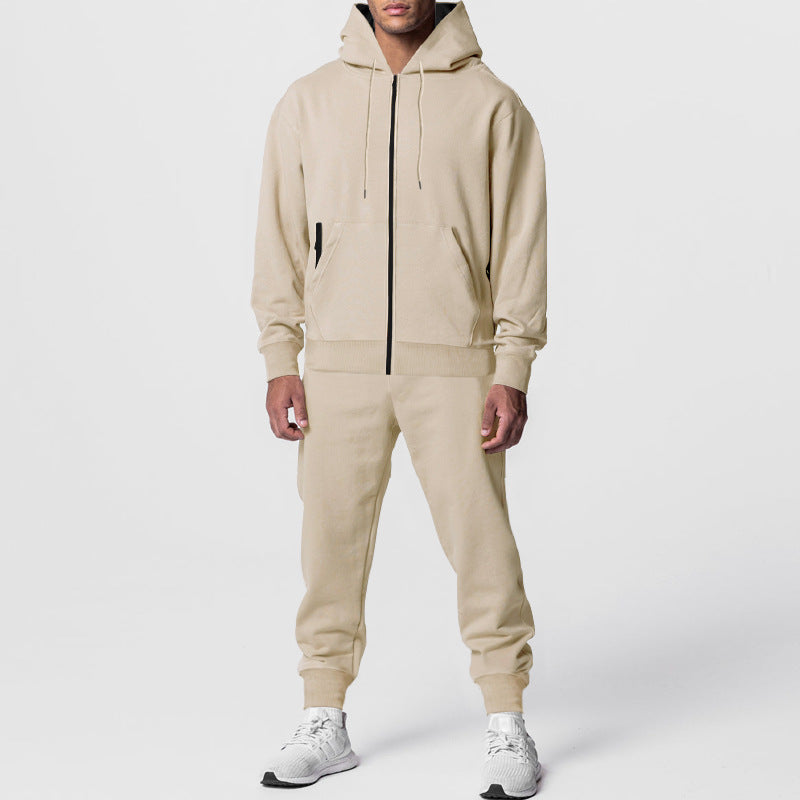 Herren nan zweiteiliges Trainingsset mit durchgehendem Reißverschluss, doppellagiger Kapuze und tapered Jogginghose Shop Nory
