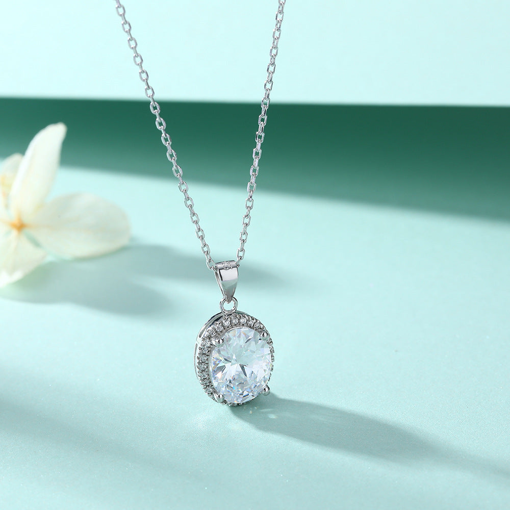 Damen eleganter Anhänger mit blauem Kristall Shop Nory