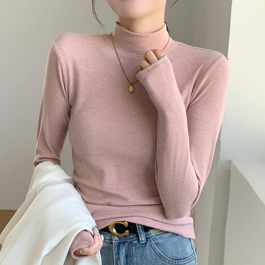Damen Elegantes Langarmshirt mit hohem Kragen Shop Nory