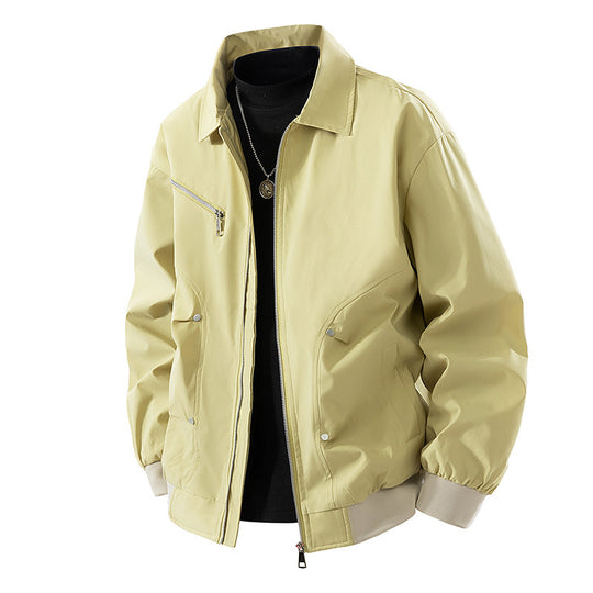 Herren Leichte Oversize-Bomberjacke aus winddichtem Nylon mit Reißverschluss, Brusttasche und Rippbündchen Shop Nory