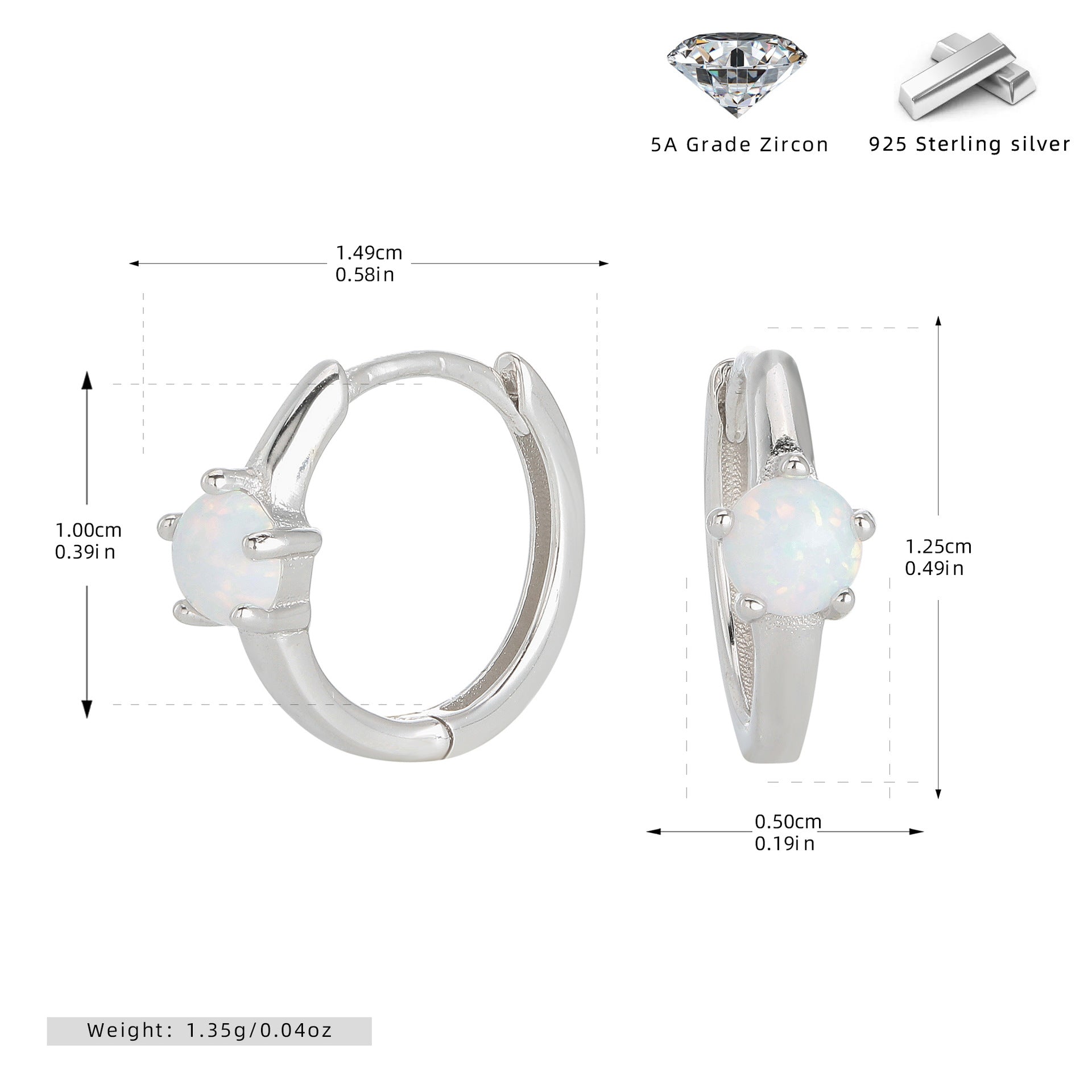 Damen Ohrhänger mit funkelndem Opal und edlem 925 Sterling Silber Shop Nory
