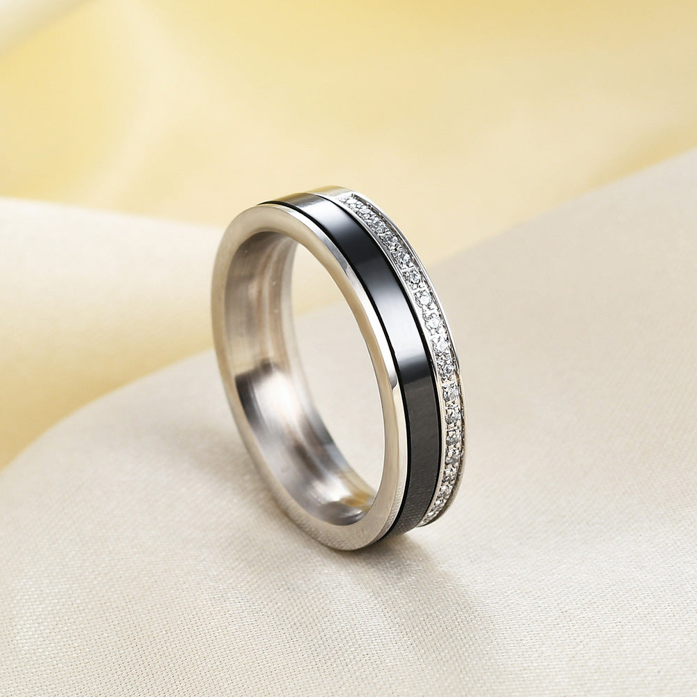 Herren Ring mit schwarzem Onyx und funkelndem Zirkonia-Shop Nory