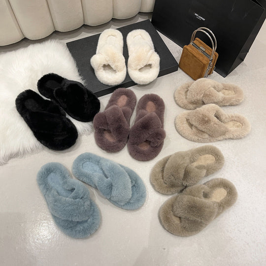 Damen Flauschige Hausschuhe mit kuscheligem Innenfutter