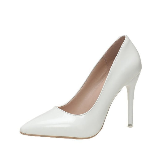 Damen Braut-Lackleder Pumps mit spitzer Zehenform und schlankem Stilettoabsatz Shop Nory