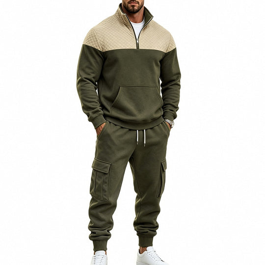 Herren Freizeit-Trainingsanzug mit Steppkragen und Cargo-Jogger Shop Nory
