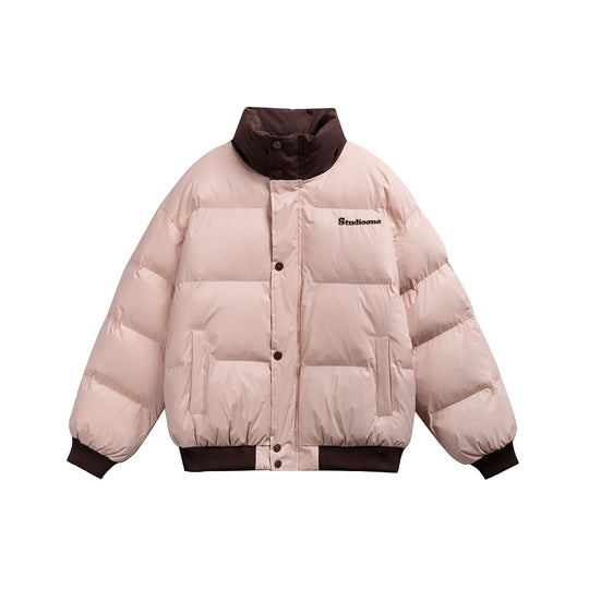 Unisex Kurz geschnittener ultraleichter Daunenoptik‑Puffer mit hohem Stehkragen und Rippbund Shop Nory