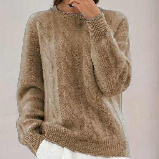 Damen Kuscheliger Zopfmuster-Feinstrickpullover mit legerer Passform Shop Nory