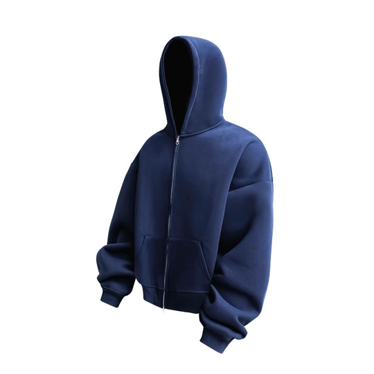 Unisex Oversized Kapuzen-Zipjacke mit Thermalfleece und Kängurutasche Shop Nory