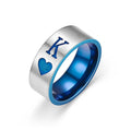 Herren Ring mit personalisiertem Buchstaben und Herzmotiv Shop Nory