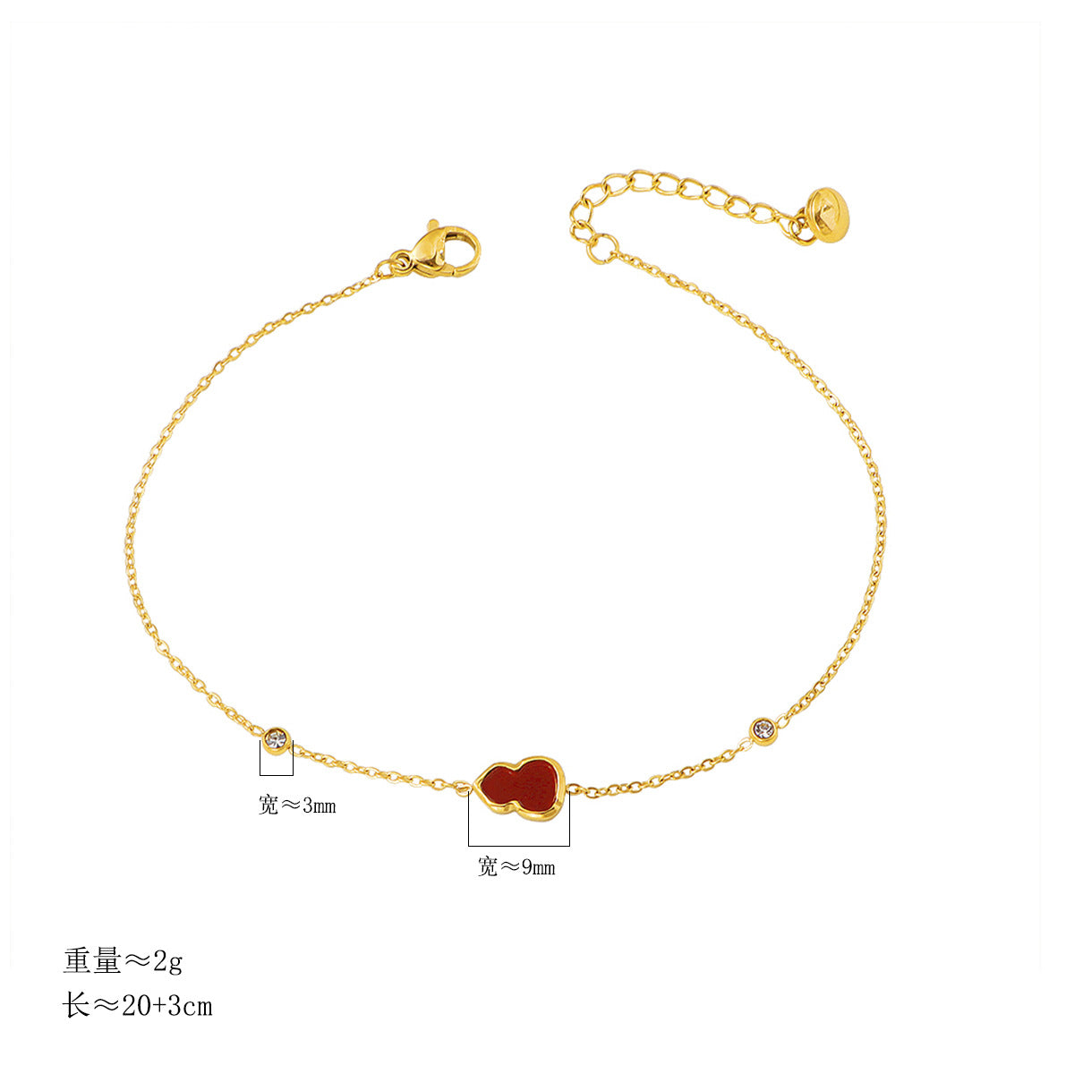 Damen zarte Fußkette mit rotem Herzen und funkelnden Kristallakzenten Shop Nory