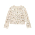 Damen Strickjacke Aus Feiner Spitze mit Dekorativen Knopfdetails und Eleganter Silhouette