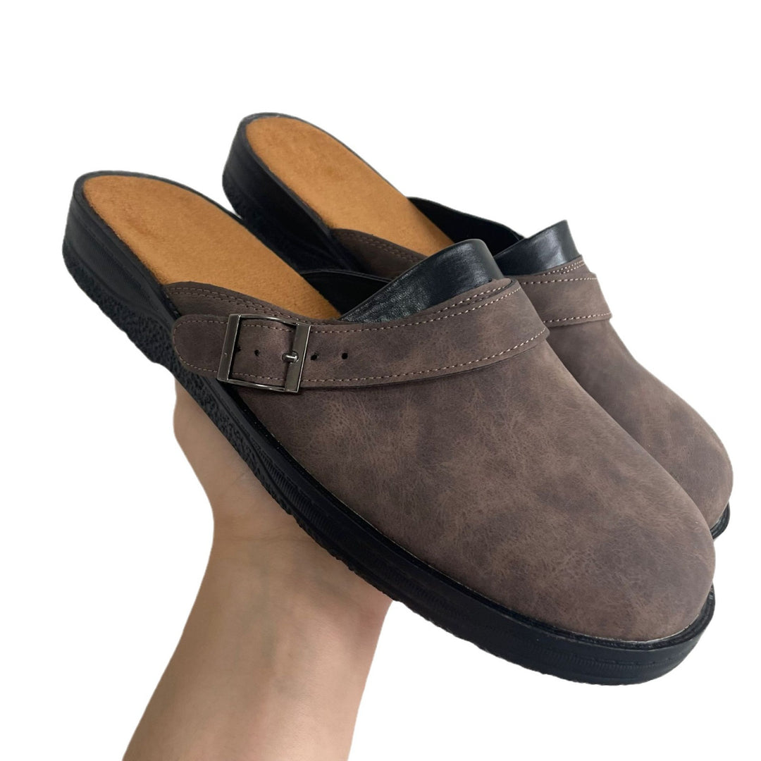 Damen Lederoptik-Pantolette mit verstellbarer Schnallenriemen und gepolstertem Komfortfußbett Shop Nory