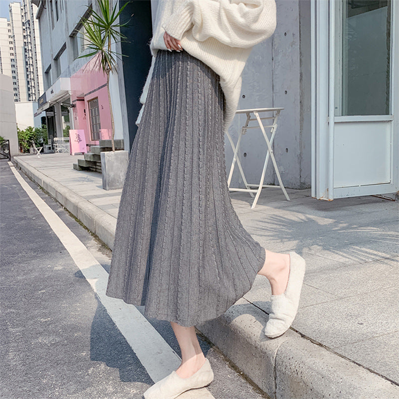 Damen Plissierter Maxirock mit seitlichen Taschen Shop Nory