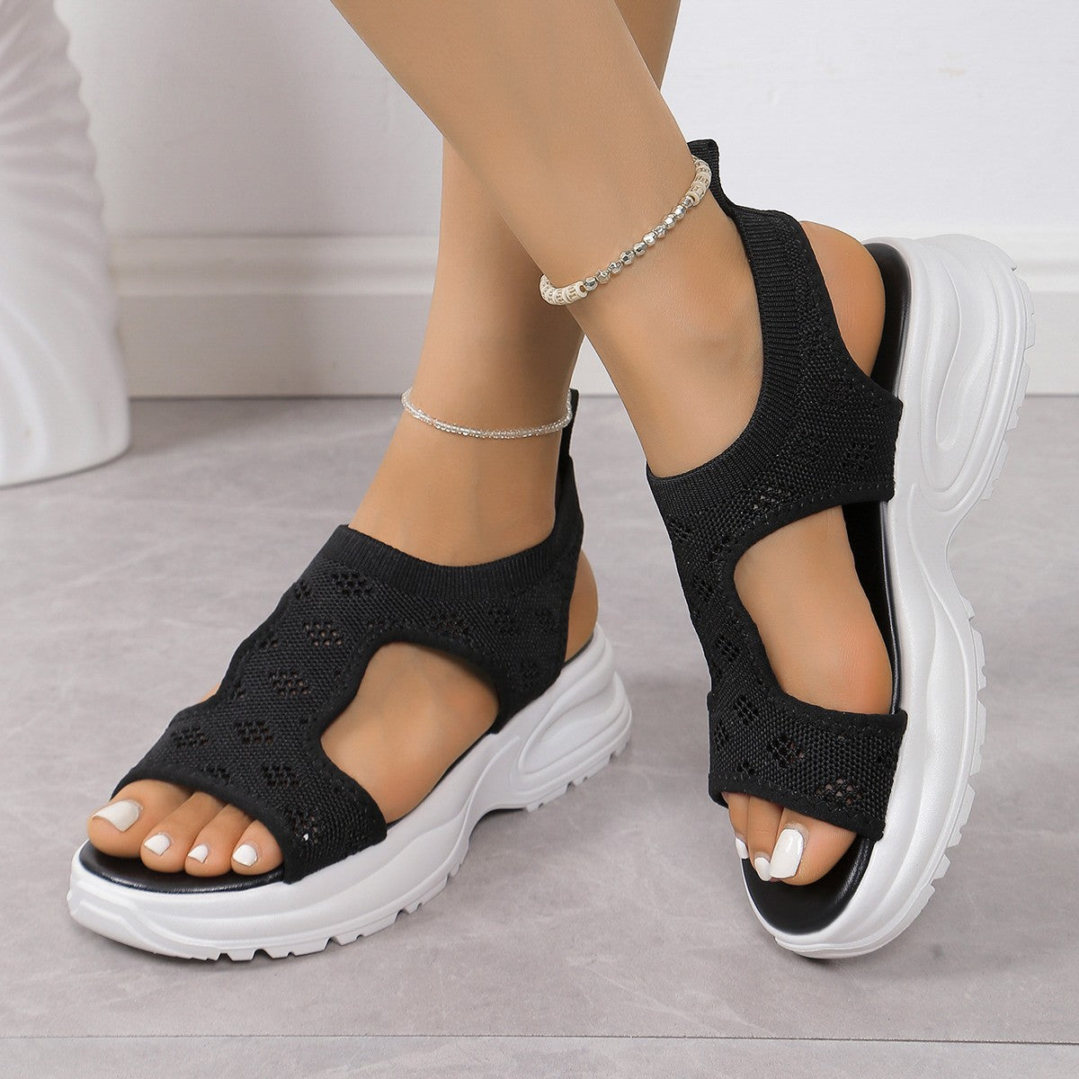 Damen Komfortable Sportsandalen mit atmungsaktivem Obermaterial und rutschfester Sohle