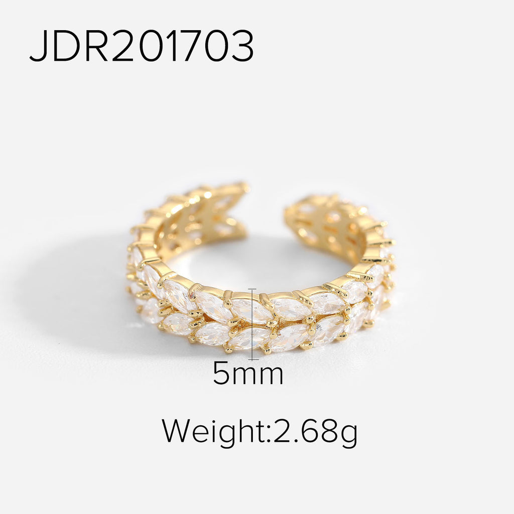 Damen Offener Ring mit funkelndem Zirkonia und elegantem Design Shop Nory