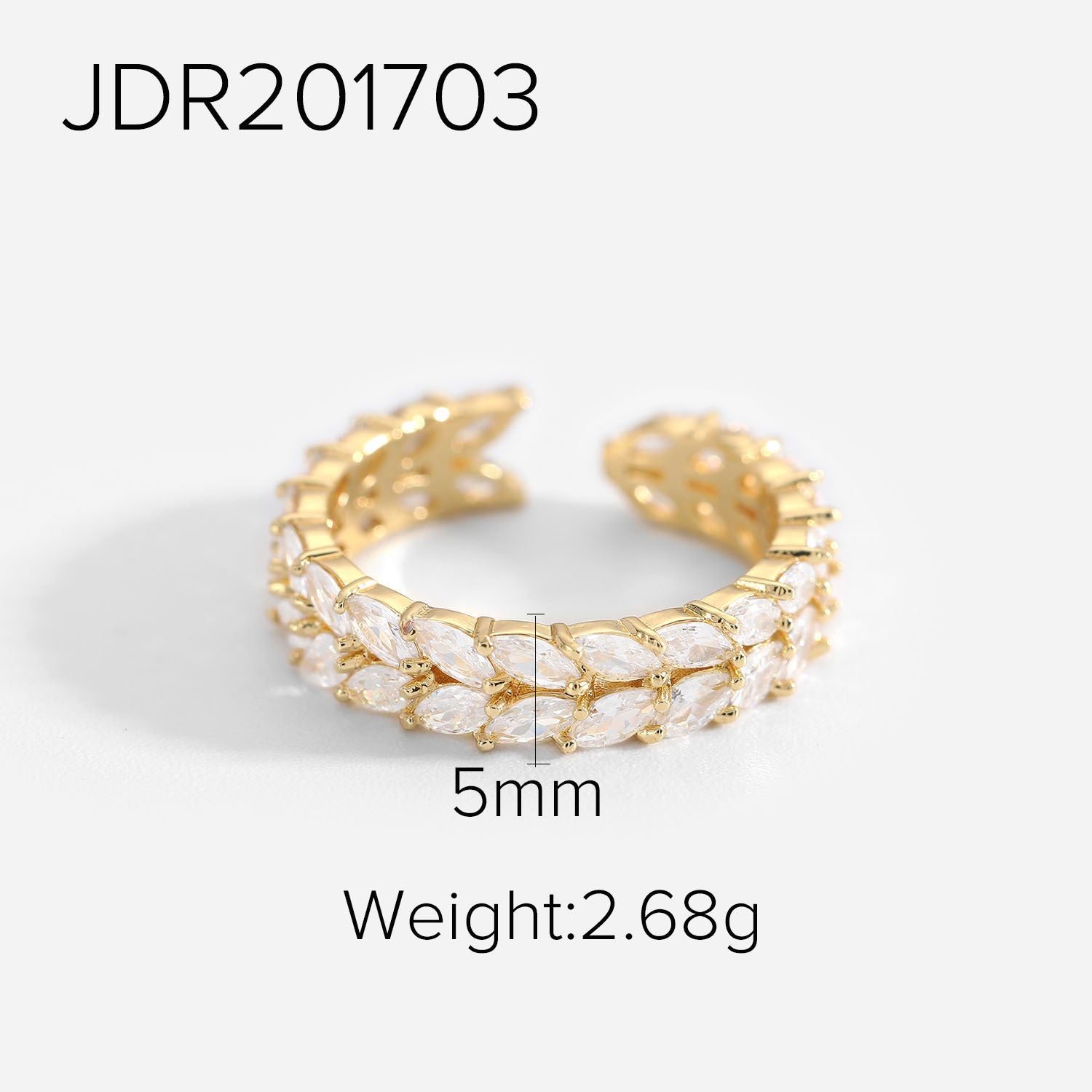 Damen Offener Ring mit funkelndem Zirkonia und elegantem Design Shop Nory