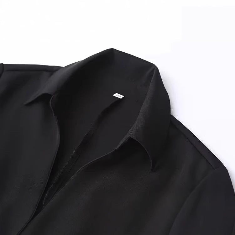 Damen Elegante taillierte Hemdbluse mit feiner Knopfleiste und spitzem Kragen Shop Nory