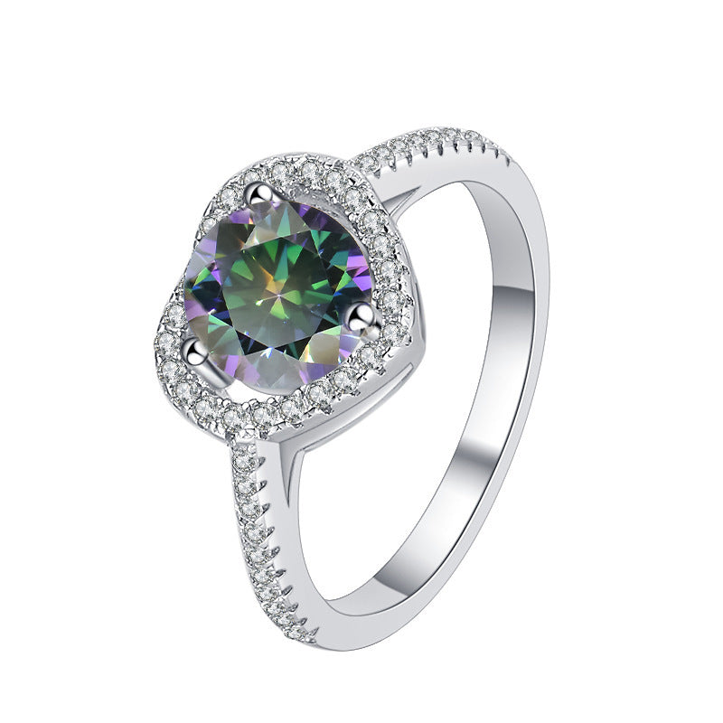 Damen zierlicher Verlobungsring mit funkelndem Herzdesign und glitzerndem Zirkonia Shop Nory