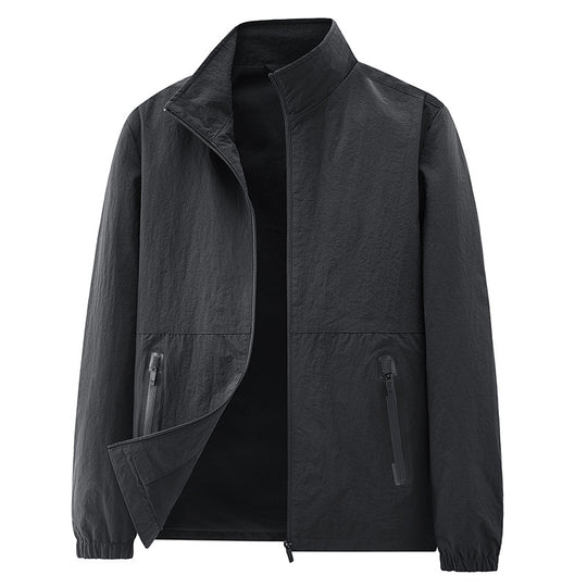 Herren Minimalistische Funktionsjacke mit Stehkragen, atmungsaktivem Meshfutter und wasserabweisenden Reißverschlüssen Shop Nory