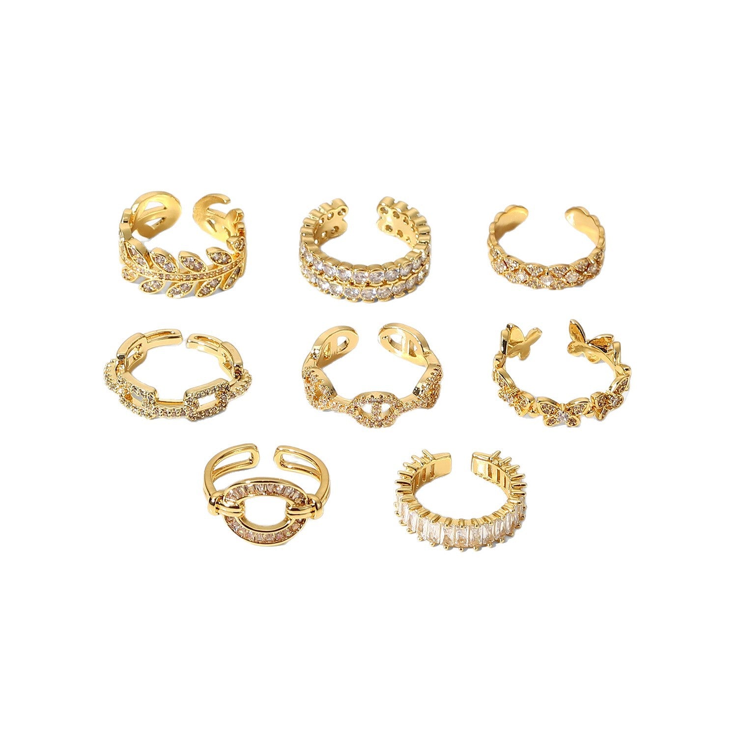 Damen Offener Ring mit funkelndem Zirkonia und elegantem Design Shop Nory