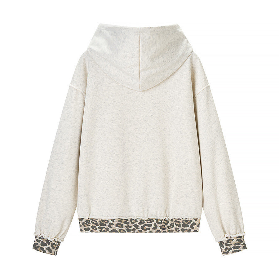 Damen Oversize‑Kapuzenpullover mit Leo‑Futter, Used‑Details und Kängurutasche Shop Nory