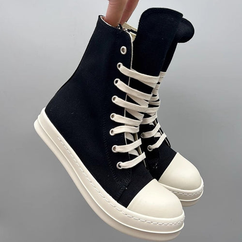 Damen Plateau-Boots mit überhöhter Gummiplattform, hohem Schaft und verstärkter Zehenkappe Shop Nory