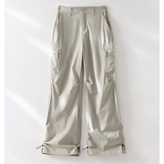 Damen Technische Weite Cargo-Hose mit verstellbarem Saum und Mehrfachtaschen Shop Nory