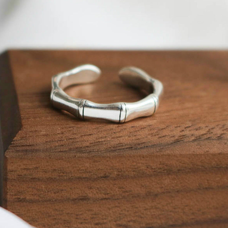 Damen modischer offen gestalteter Ring mit Bambus-Motiv Shop Nory