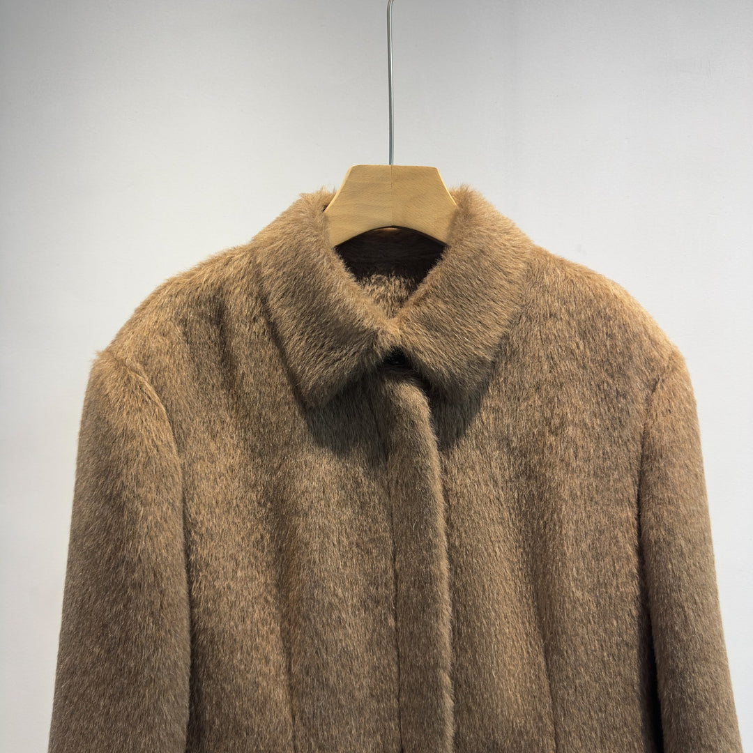 Damen Luxuriöser Texturierter Langer Mantel Shop Nory