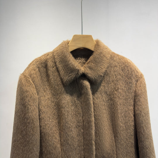 Damen Luxuriöser Texturierter Langer Mantel Shop Nory