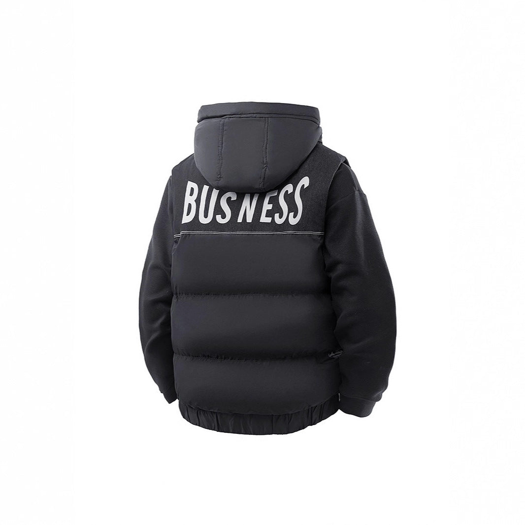 Herren Gesteppte Outdoor-Weste mit Kapuze, Cargo-Taschen und verstellbarem Saum Shop Nory