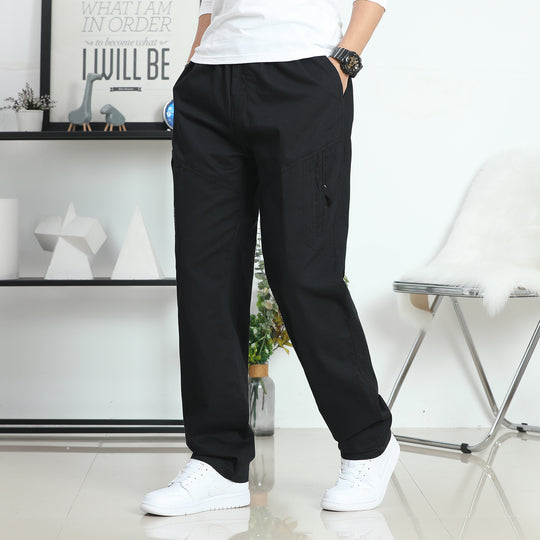 Herren Weite Utility-Cargohose mit elastischem Bund, seitlicher Reißverschlusstasche & vorgeformten Knieeinsätzen Shop Nory