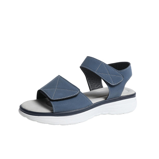 Damen Komfortable Sandalen mit elastischen Klettverschlüssen und Fußbett